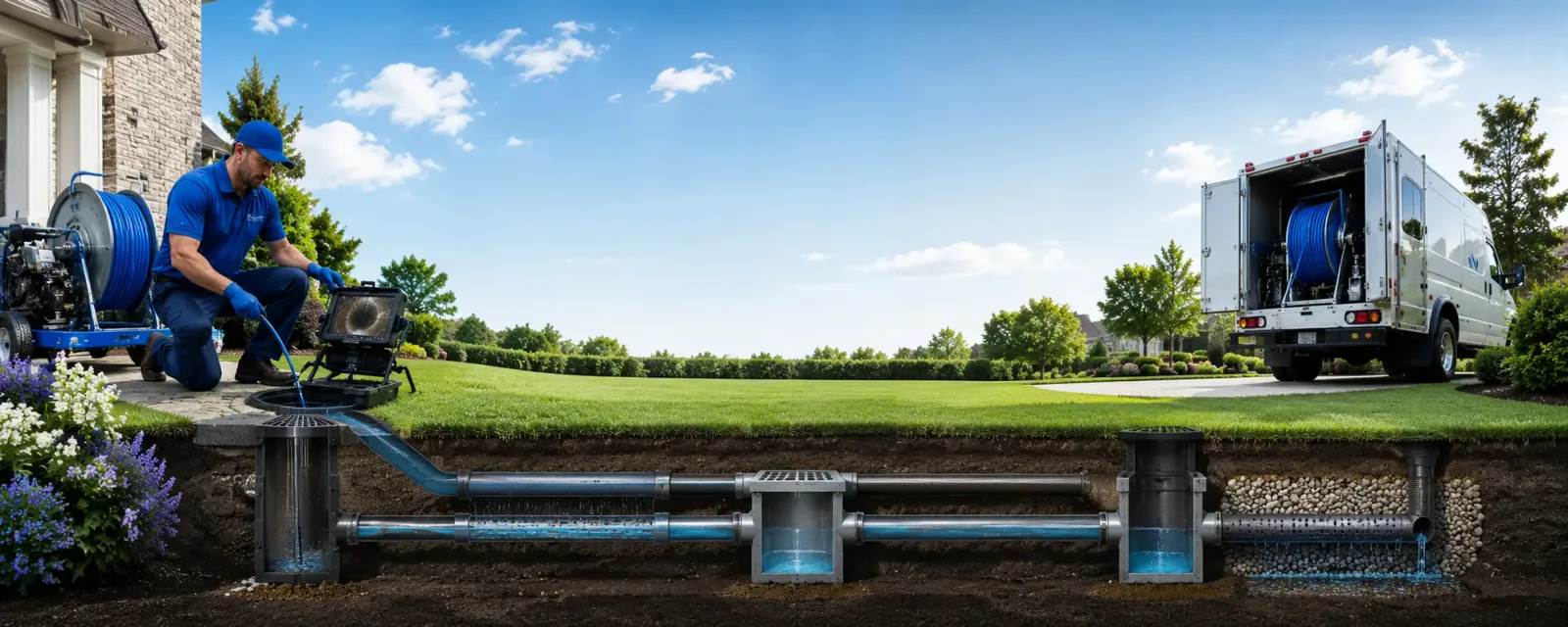 Outdoor drain cleaning information for Steger, IL